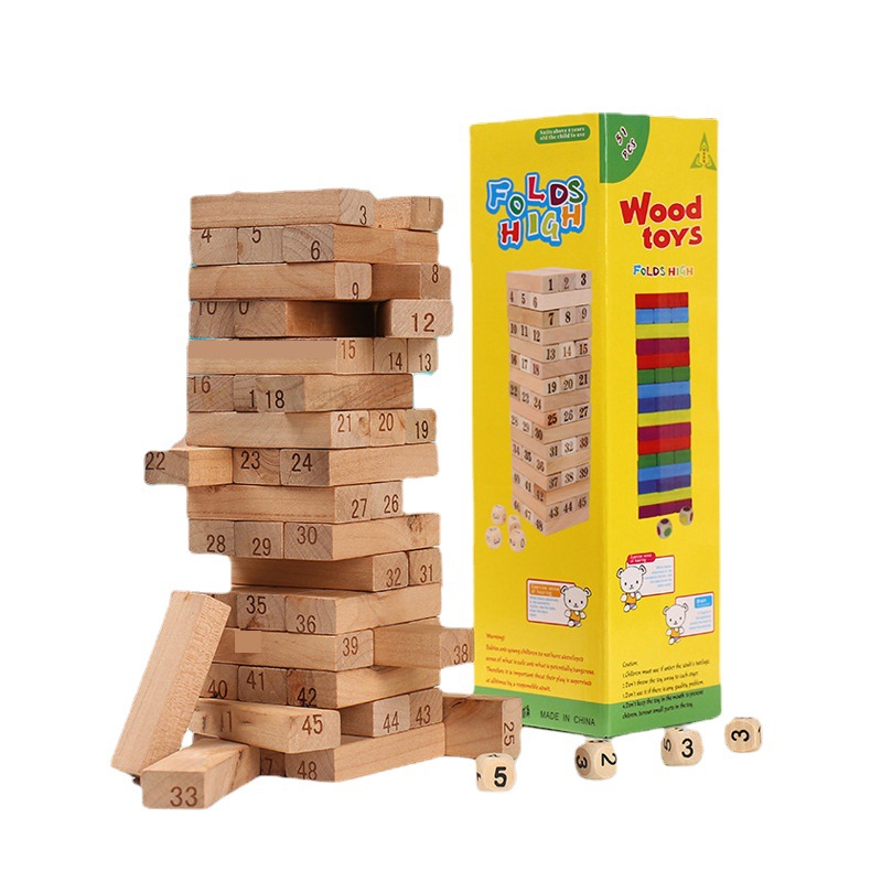 Trò chơi rút gỗ mộc size lớn kèm xúc xắc bằng gỗ cao cấp