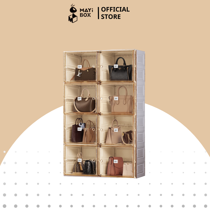 Kệ Đựng Đồ Mayibox, Tủ đựng giày - Hộp để giày gấp gọn lắp ghép thông minh , tủ sắp xếp giày nắp nhựa cứng lắp ráp tiện lợi