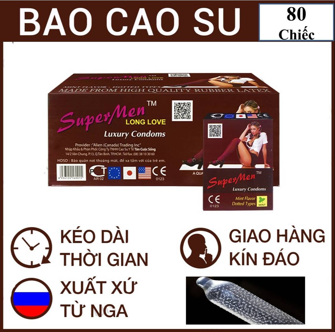 [HCM]GÓI 80 ,120 chiếc bao cao su Supermen  , nhập khẩu , gai gân,  kéo dài,  bôi trơn tốt,  chính hảng .