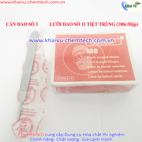 [HCM]Hộp 100 LƯỠI DAO MỔ TIỆT TRÙNG phẫu thuật số 11 Doctor tặng kèm 1 CÁN DAO số 3