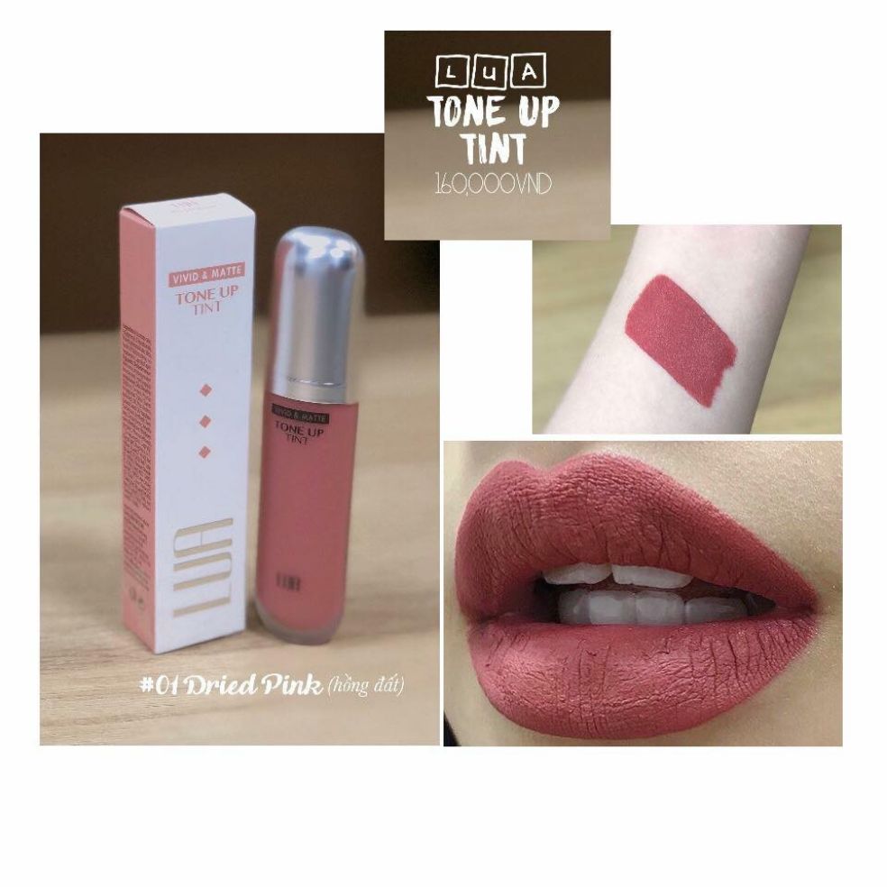 Son kem lì lua tone up tint - hồng đất 01