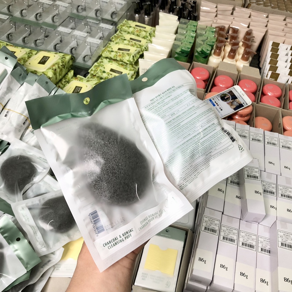 Bọt biển rửa mặt thefaceshop daily beauty tools konjac cleansing puff