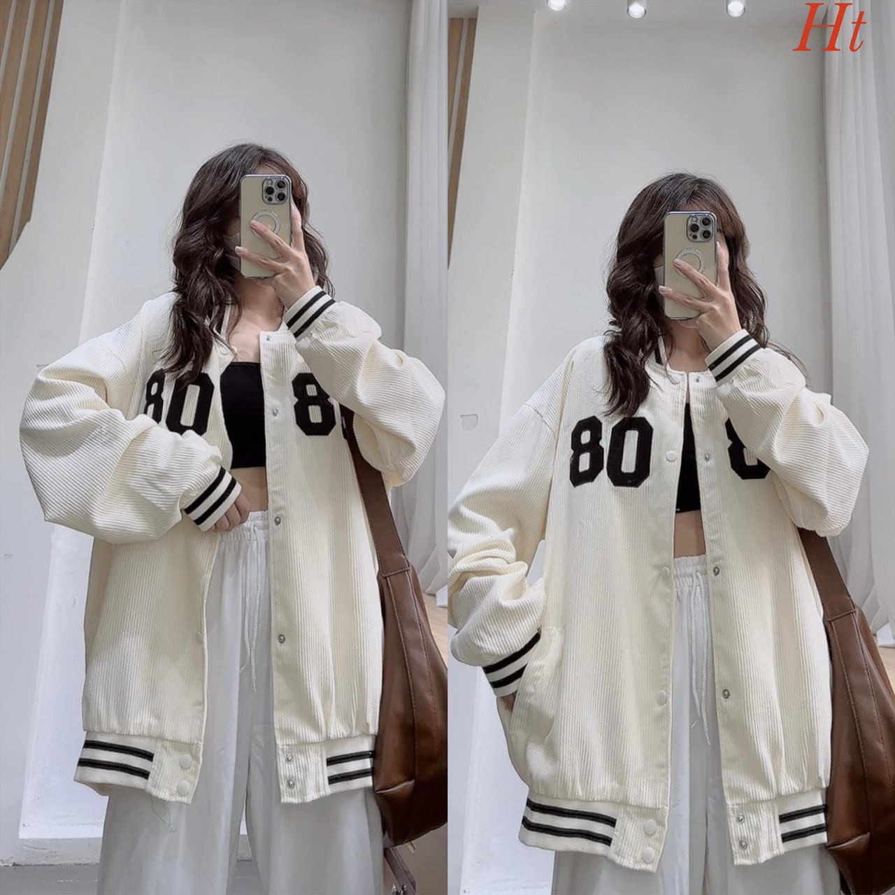 Áo Bomber gió Nam Nữ H808 ❣️ chất liệu: gió lỳ Túi cơi cực đẹp cúc bấm hàng shop Màu: trắng đen