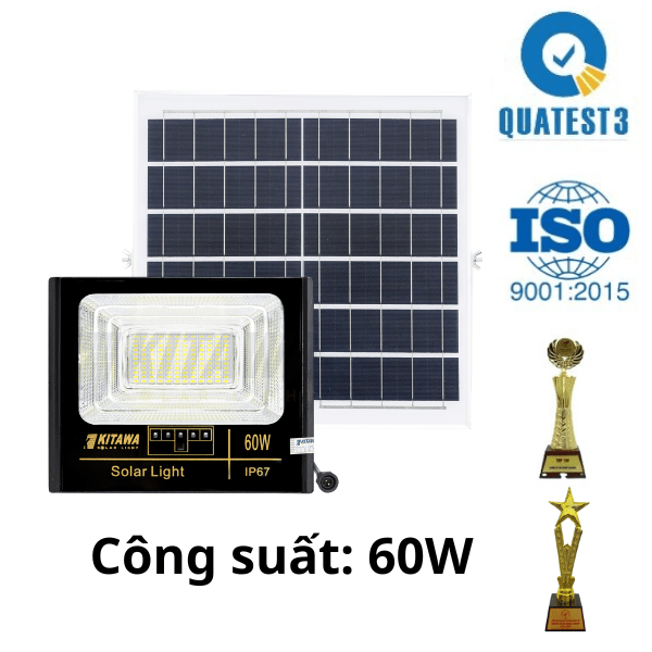 60w đèn pha năng lượng mặt trời kitawa 60w ip67 dp160