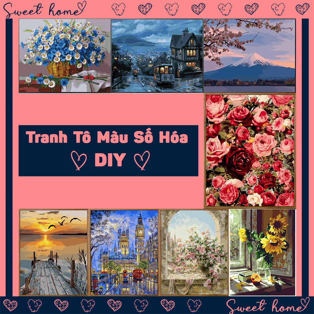 Giảm Giá Tranh Tô Màu Số Hóa Diy Tranh Sơn Dầu Số Hoá Tự Tô Màu Bộ Tranh Tự  Vẽ Tô Màu Theo Số Trang Trí Nhà Cửa - Beecost