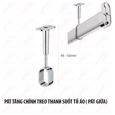 Pas treo thanh suốt elip tủ quần áo tăng chỉnh bít đầu