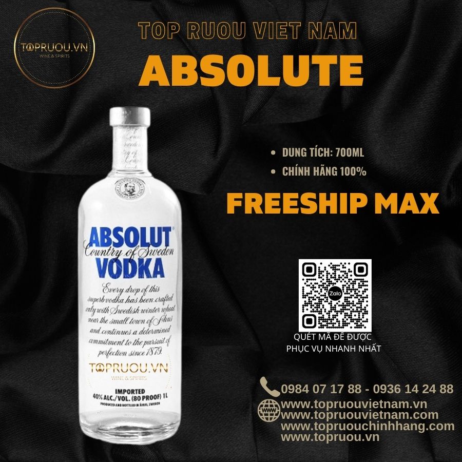 Vodka absolut - 700ml - nhập khẩu thụy điển