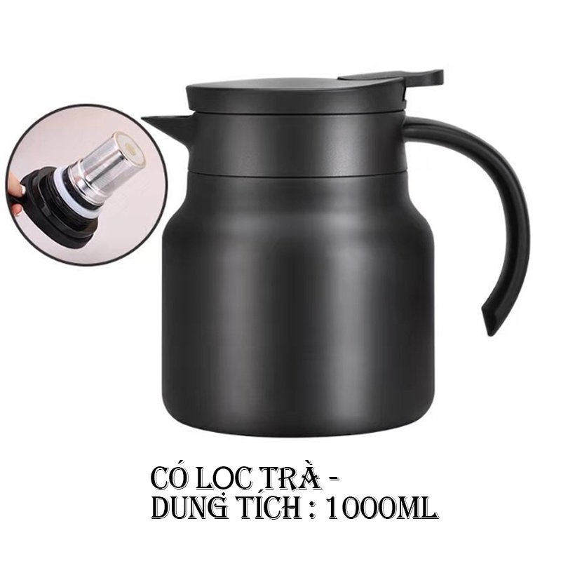 [ Miễn Ship ] Ấm Pha Trà Giữ Nhiệt Inox 316 1000Ml XINH SẮN TIỆN LỢI .ĐTVM