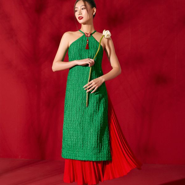 Oceana London - Chân váy xếp ly đỏ