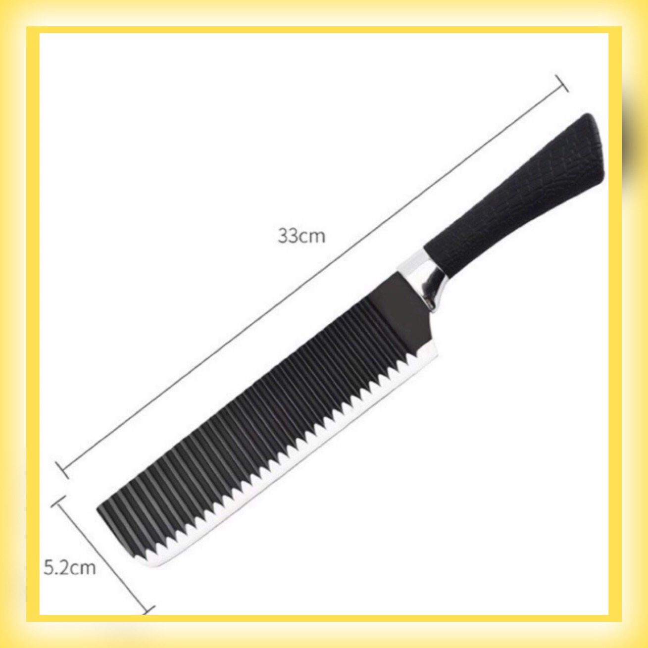 Dao thái Nhật lưỡi dao gợn sóng bằng thép siêu bên không gỉ JIE.LAN.SHI , Hàng y hình dài 33cm