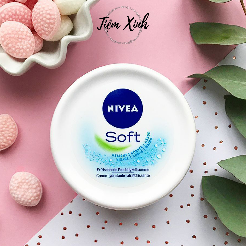 Kem dưỡng ẩm Nivea Soft Đức 200ml Kem dưỡng da khô, da nứt nẻ, an toàn cho da mặt và cơ thể