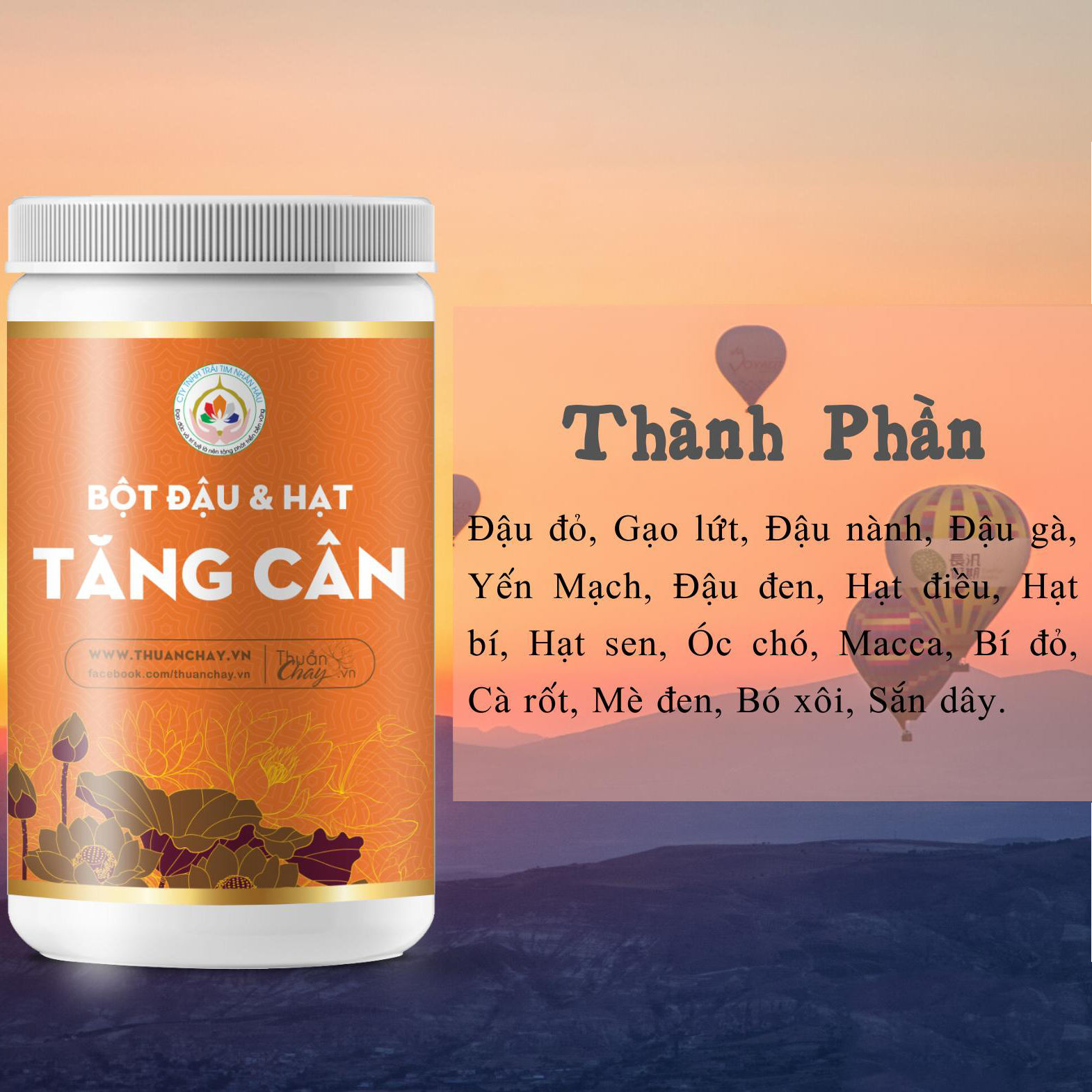 Sữa ngũ cốc từ bột đậu hạt rau củ hỗ trợ Tăng cân Thuần Chay