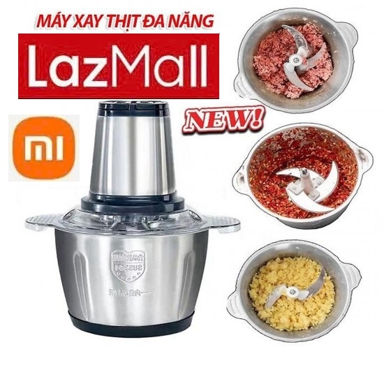 LazMall FLASH SALE Chính Hãng Công Nghệ Mới Xiaomi  Công Nghệ Mới (SG) [Siêu Khỏe] Máy Xay Thịt Cối Inox Đa Năng Dao 4 Lưỡi Thiết Bị Xay Trộn Nghiền Dung Tích 2 Lít Công Suất Mạnh Mẽ, Tích Hợp Lưỡi Xay Cao Cấp Cho Khả Năng Xay Nghiền Được Nhiều L