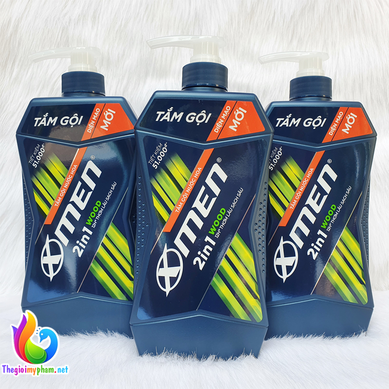 Sữa Tắm Gội Hương Nước Hoa 2 in 1 XMen Wood 650g