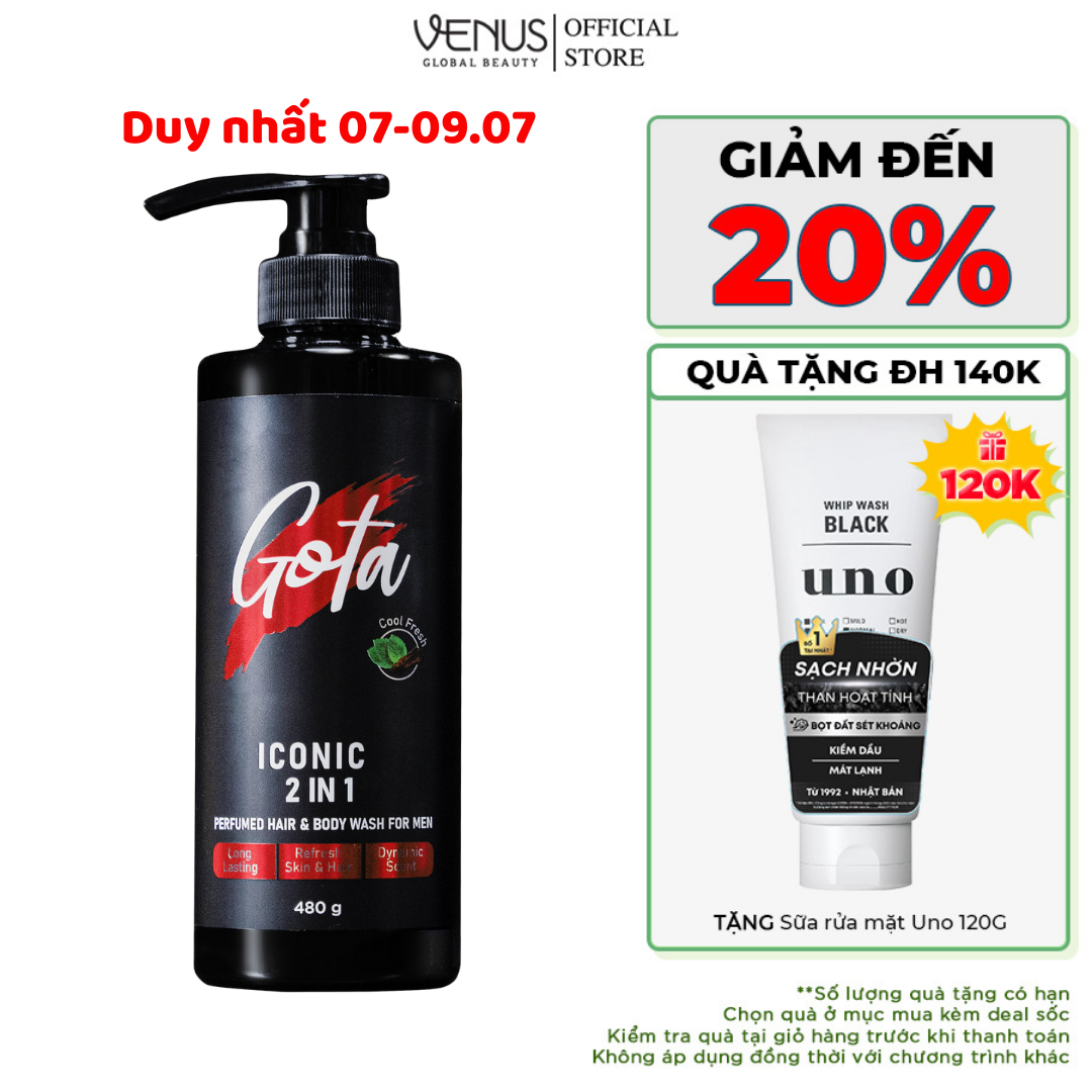 Sữa tắm - gội 2in1 hương nước hoa Gota 480ml