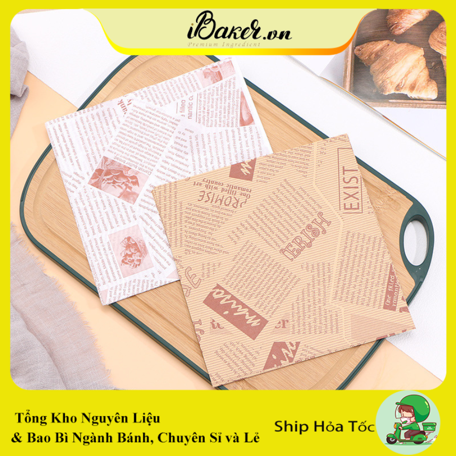 Giấy lót bánh Bento, giấy lót hộp bã mía 18*18cm
