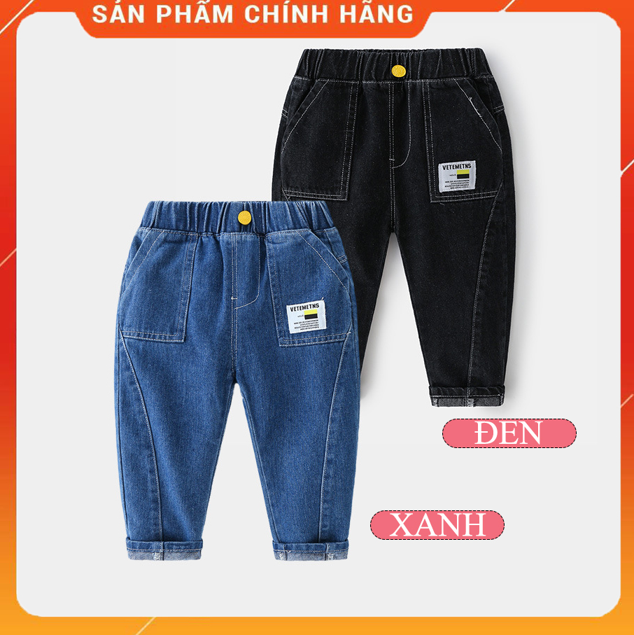 Quần jean cho bé trai chất vải cotton co giãn thoải mái cho bé đi học hay đi chơi   QB2