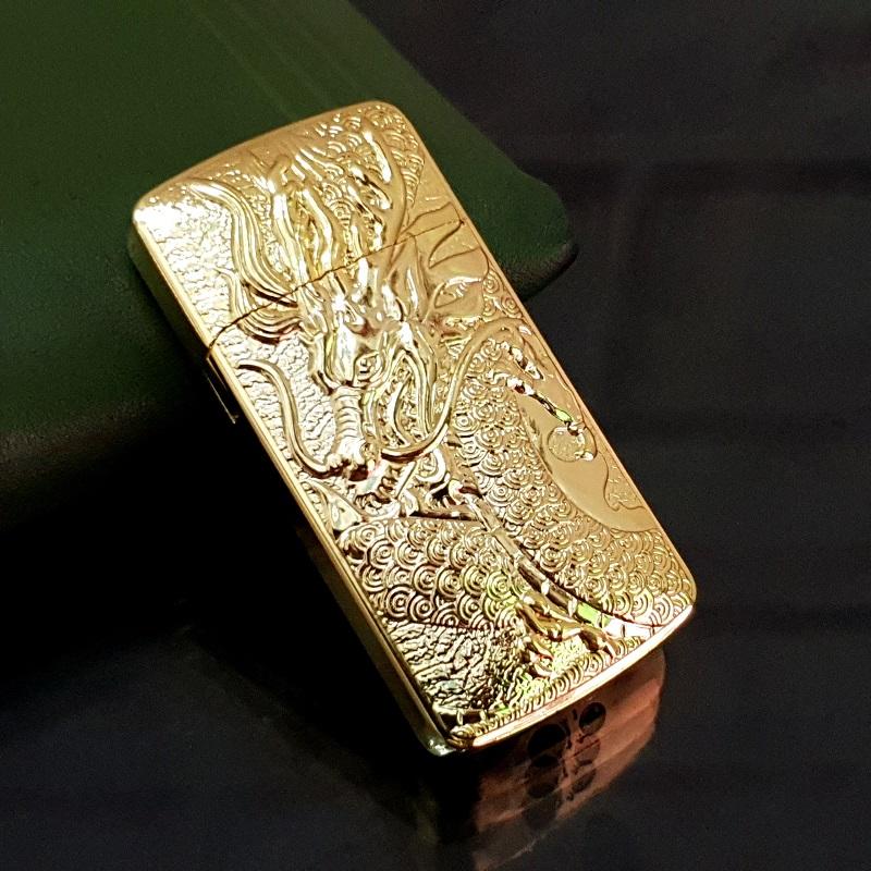 Bật Lửa Zippo Gas khò điêu khắc rồng nổi cực đẹp