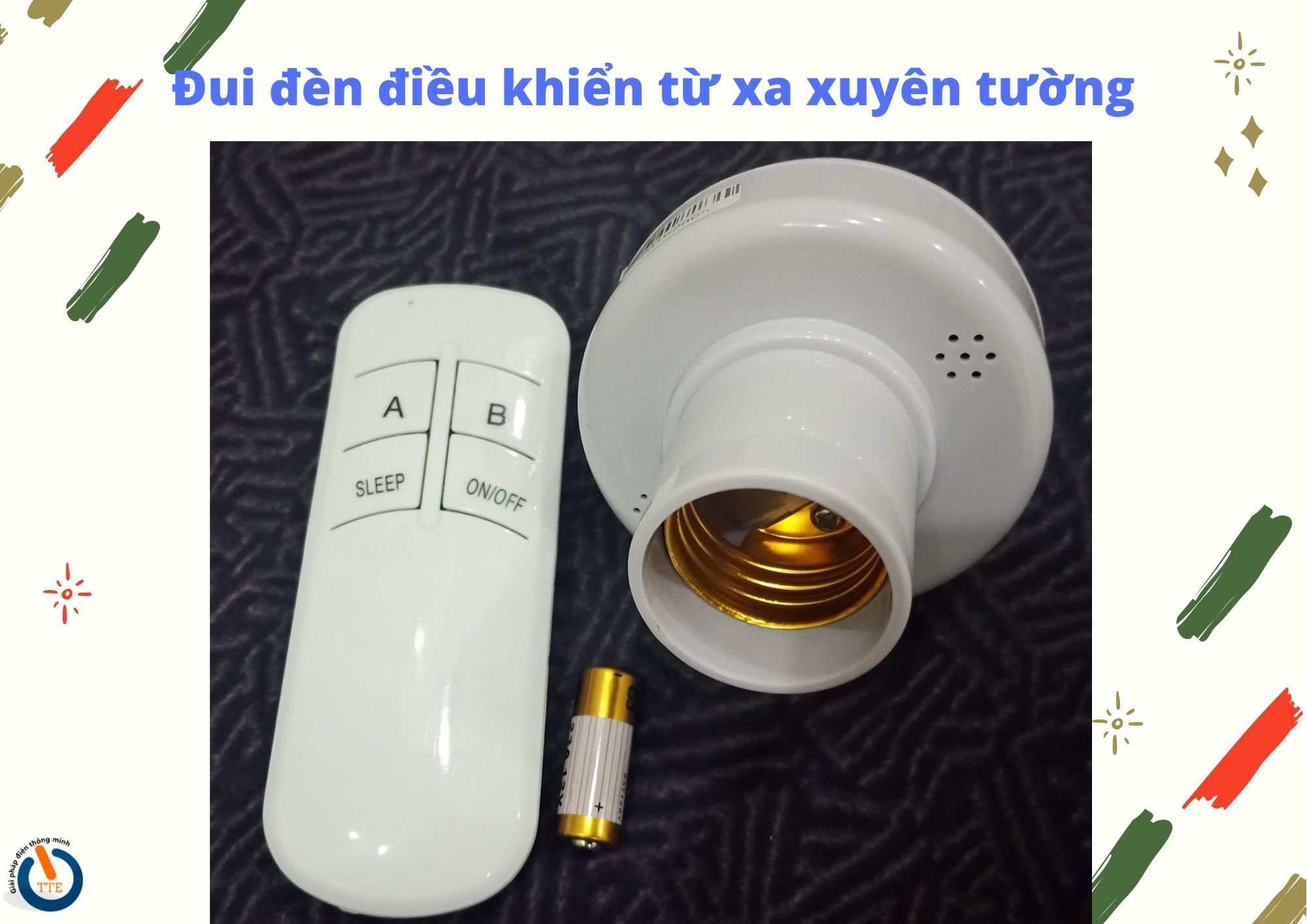 Đui đèn E27 - điều khiển từ xa bằng remote sóng RF