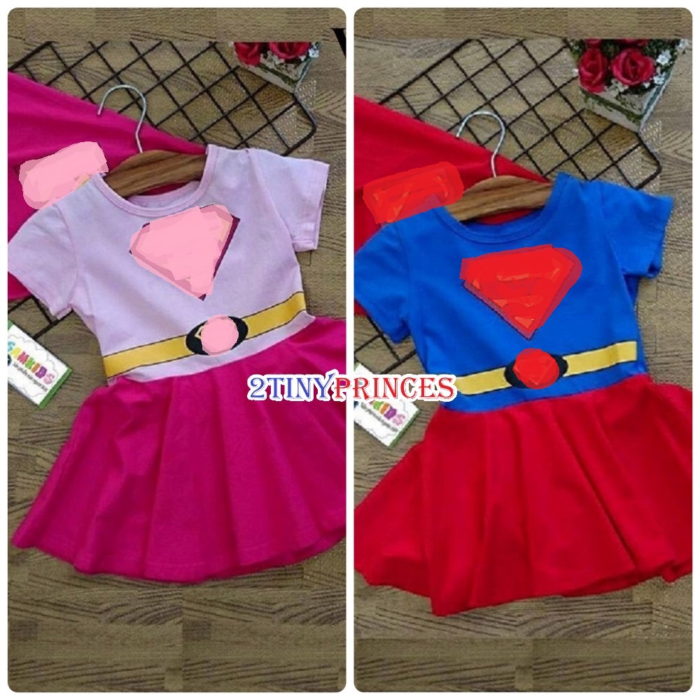 Váy đầm siêu nhân kèm áo choàng - Váy đầm bé gái VSN01