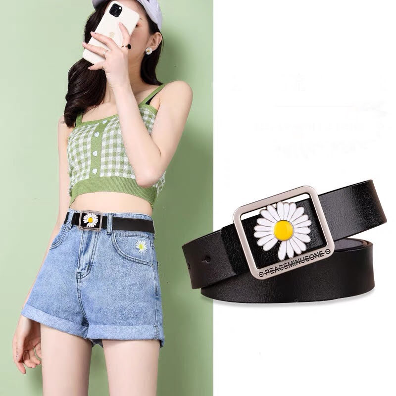 Thắt lưng nữ dây nhỏ, mặt hoa cúc họa mi xinh xinh, nữ tính