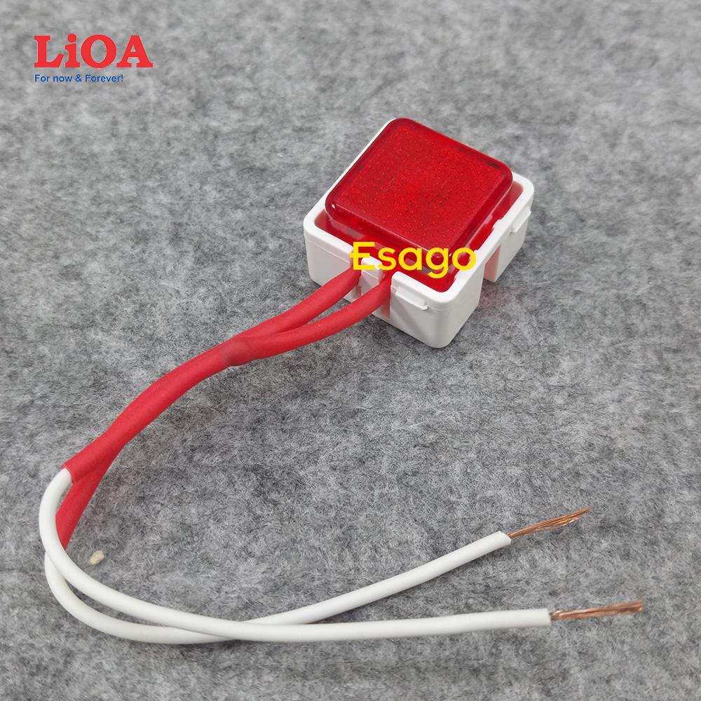 Hạt đèn báo màu đỏ 220V LiOA có dây - Loại vuông