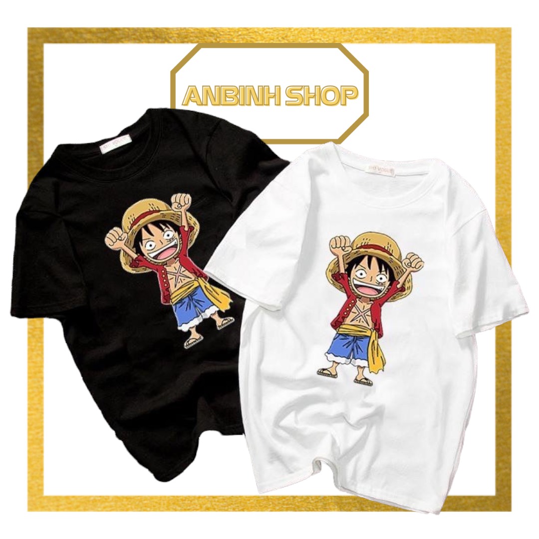 [HCM][Mã OP4] Áo thun hình Luffy Monkey One piece đảo hải tặc Áo phông nam nữ cotton tay lỡ form rộng in hình dễ thương năng động vải mịn mát