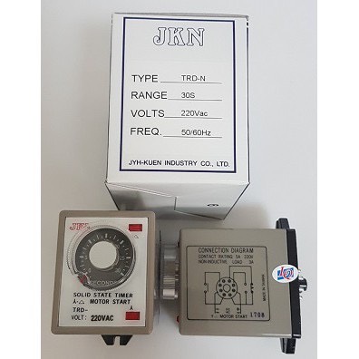 Timer sao tam giác hiệu jkn đai loan trd-n 30s 220vac + đế