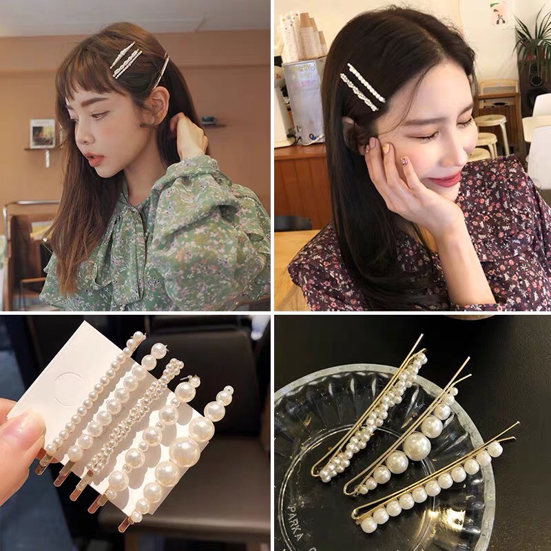 Kẹp Tóc Đính Ngọc Đơn giản, Kẹp tóc mái phong cách Hàn Quốc - Mary Accessories