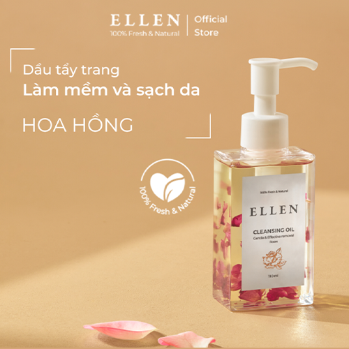 Dầu tẩy trang Ellen Hoa hồng làm mềm và sạch da 110mL