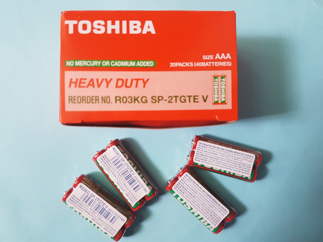 Hộp 40 viên pin 3a toshiba cam chính hãng