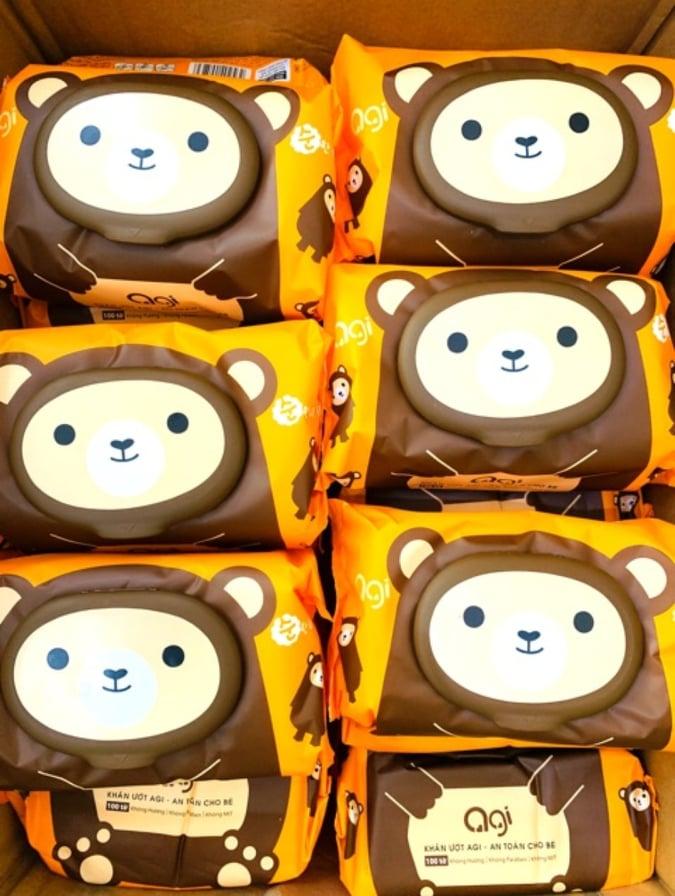 Combo 5 gói khăn giấy ướt Agi Hàn Quốc không mùi Xanh / Nâu/ Vàng  phiên bản mới