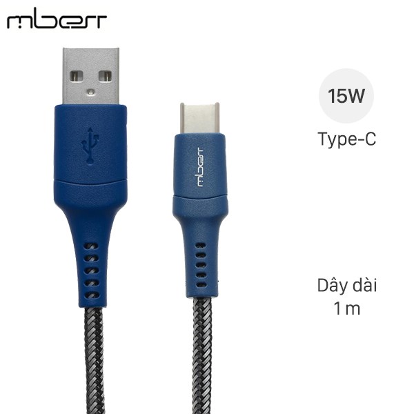 Cáp type c 1m mbest ds462x xanh navy