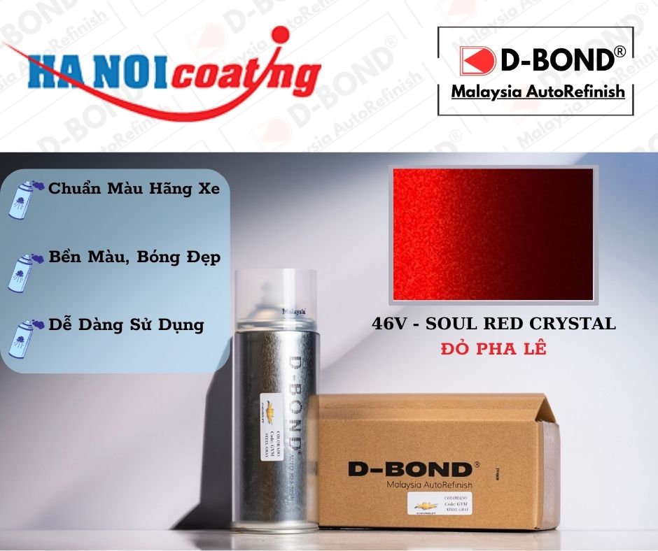 Sơn Xịt Xóa Vết Xước Ô TÔ MAZDA CX-8 Màu ĐỎ PHA LÊ Code 46V - SOUL RED CRYSTAL Chính Hãng D-BOND Chấ