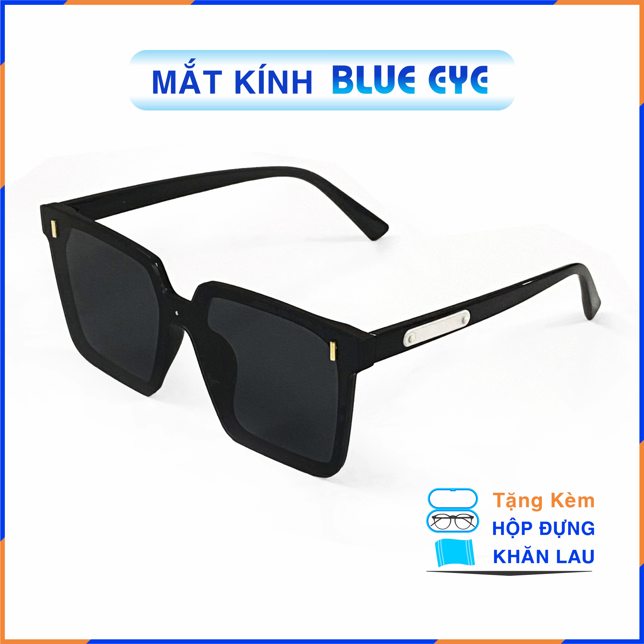 Kính mát râm mắt vuông thời trang cao cấp nam nữ