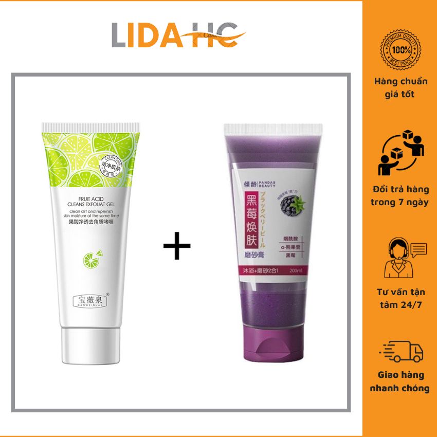 Combo tẩy da chết Images chanh + tẩy da chết mâm xôi ginbi