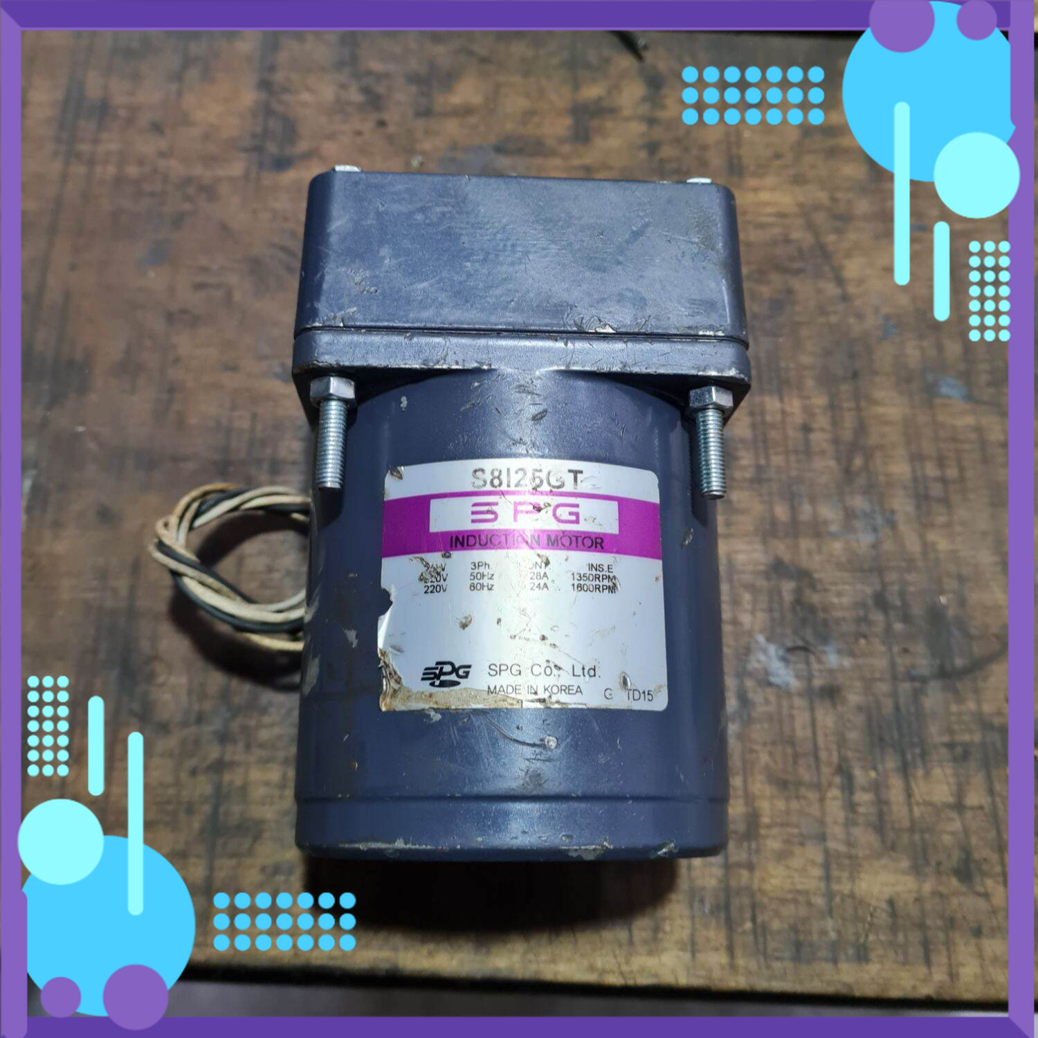 Động cơ mô tơ mã s8i24gt spg gắn sẵn hộp giảm tốc mã s8ka9b spg korea hàn quốc
