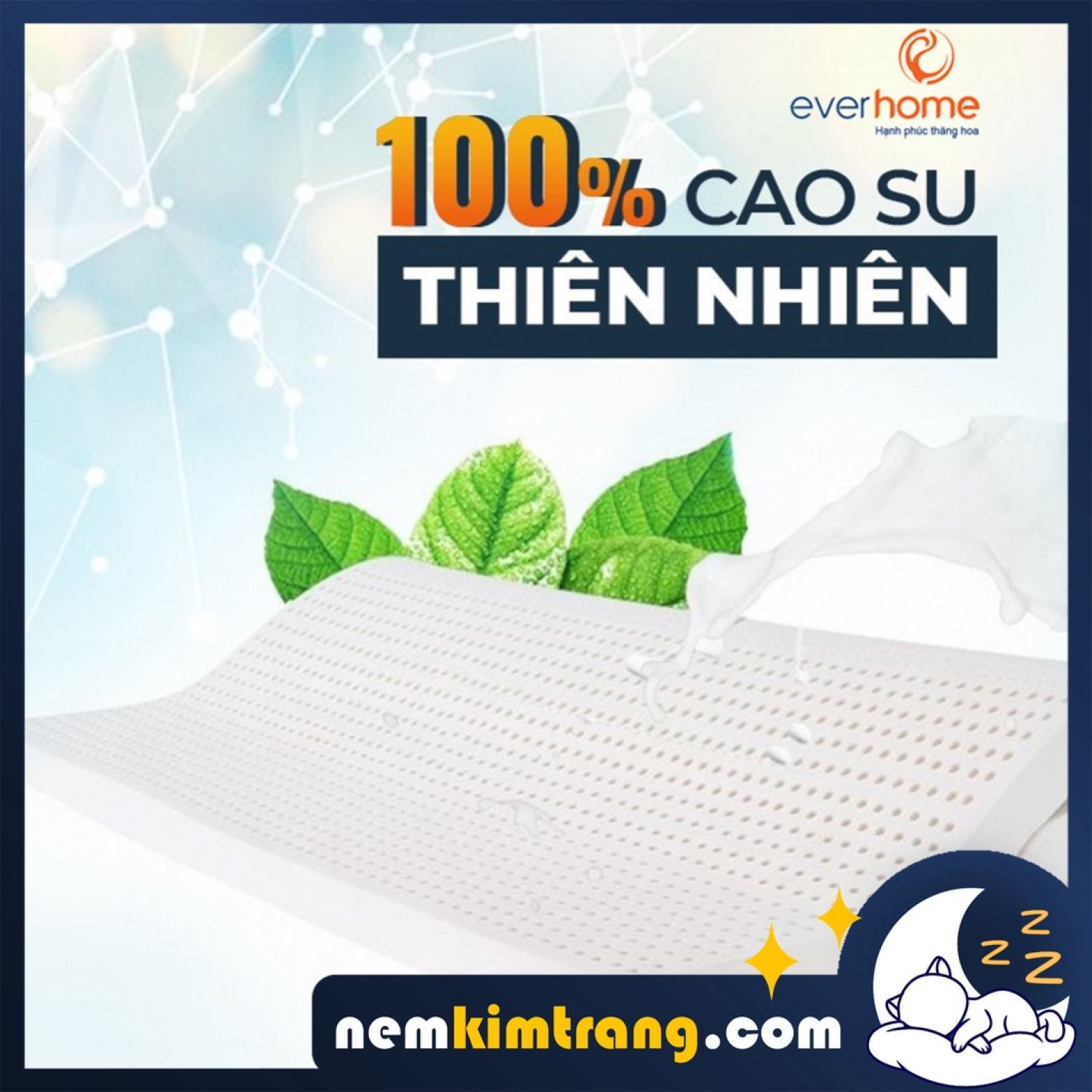 Nệm cao su deluxe everhome - chính hãng, bảo hành 10 năm