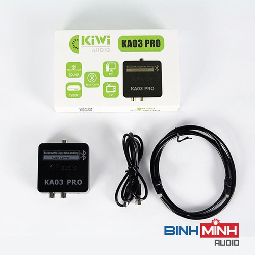 Bộ chuyển quang âm thanh từ Optical sang Analog KIWI KA03 Pro hỗ trợ Bluetooth - Hàng chính Hãng