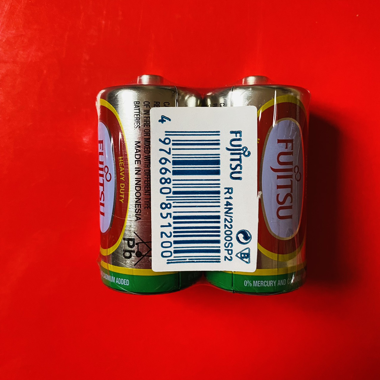Vỉ 2 viên pin trung R14 Fujitsu chất lượng tốt dùng bếp Gas