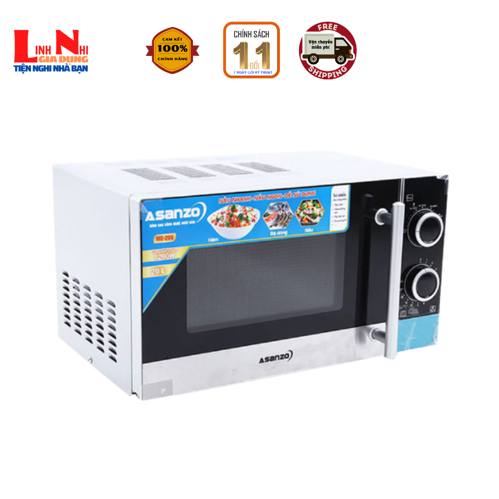 Lò Vi Sóng Asanzo 20 Lít ME-20V, Công Suất 1500W, Phù Hợp Gia Đình 4 Người - Gia Dụng Linh Nhi