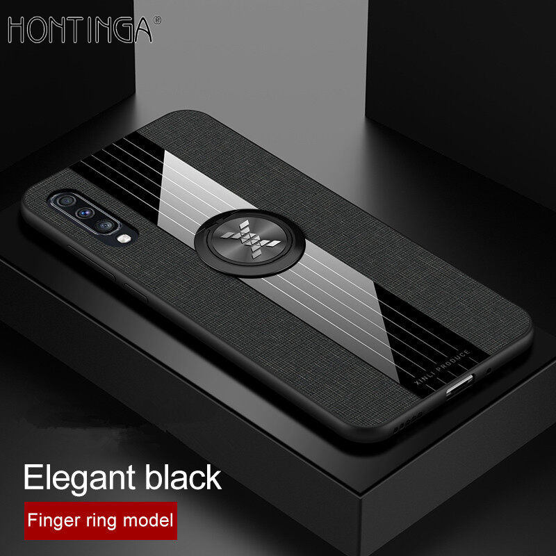 Hontinga Ốp Lưng Cho Samsung Galaxy A70 A70S Ốp Lưng Vải Với Nhẫn Đeo Ngón Tay Bằng Kim Loại Ốp Bảo Vệ Mờ Ốp Điện Thoại Ốp Chống Sốc, Ốp Lưng Cứng Điện Thoại Cầm Tay Cho Bé Trai Bé Gái Nam Nữ