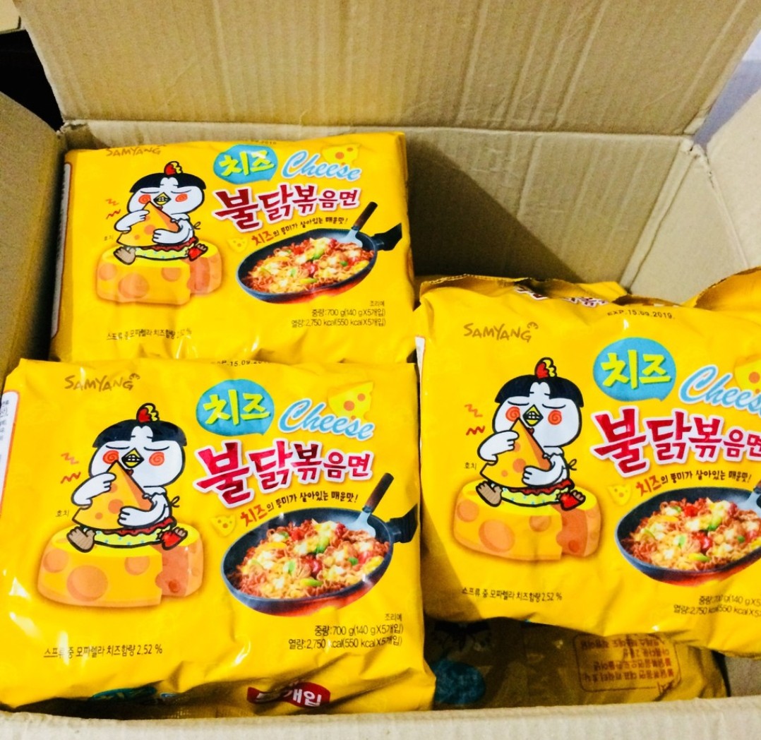 Mì cay samyang hàn quốc mì vị truyền thống, mì khô gà cay vị phô mai
