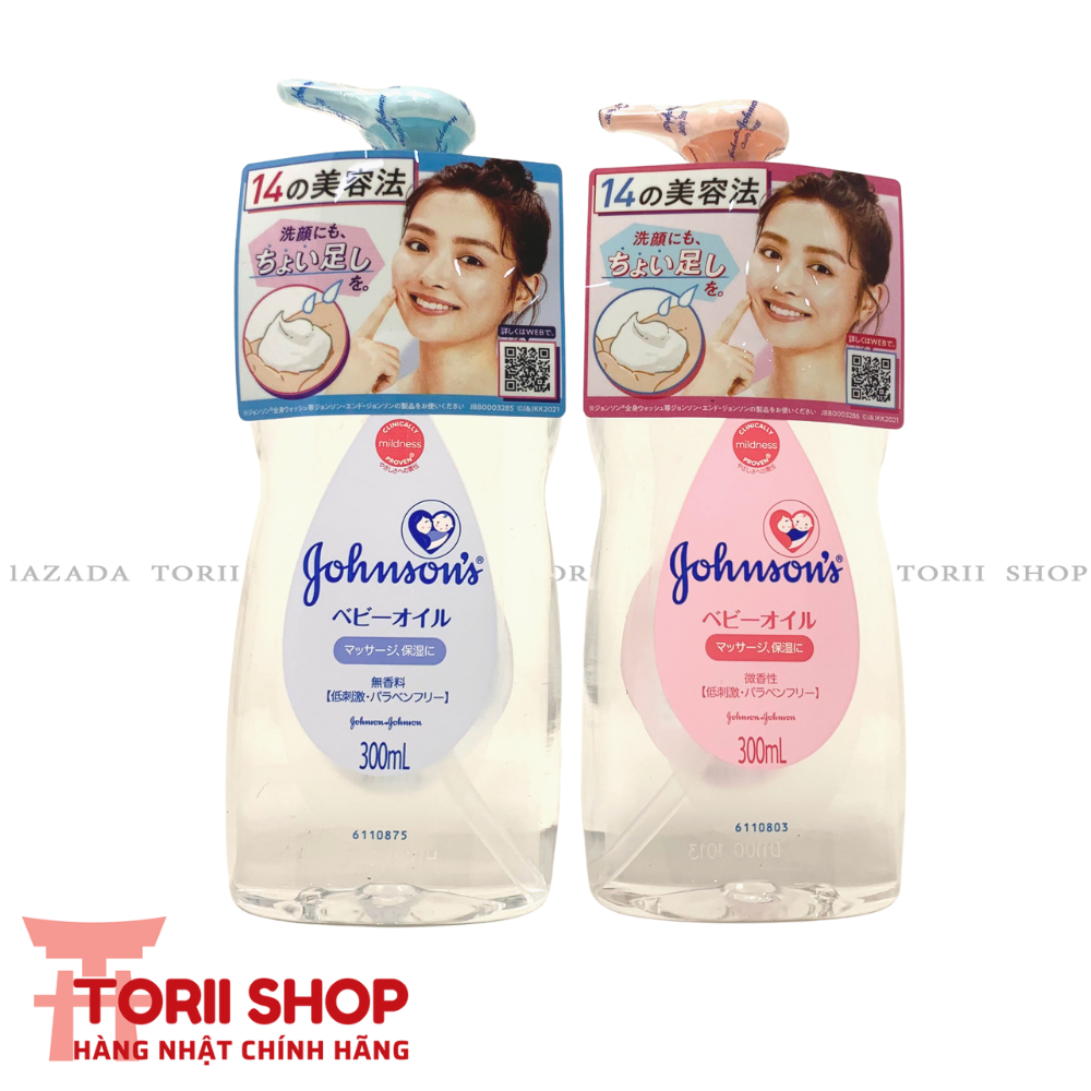 [ Chính Hãng] Dầu dưỡng da và massage Johnson's Baby Oil không mùi/ hương thơm dịu nhẹ cho bé 300ml nội địa Nhật | Dầu dưỡng da cho em bé, an toàn và nhẹ dịu cho làn da mỏng manh của bé, dùng được cho cả người lớn