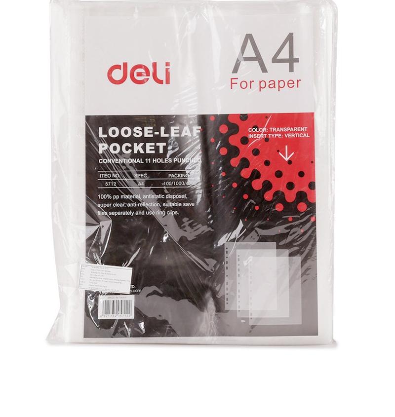 File lá mỏng - bìa lỗ deli 5712