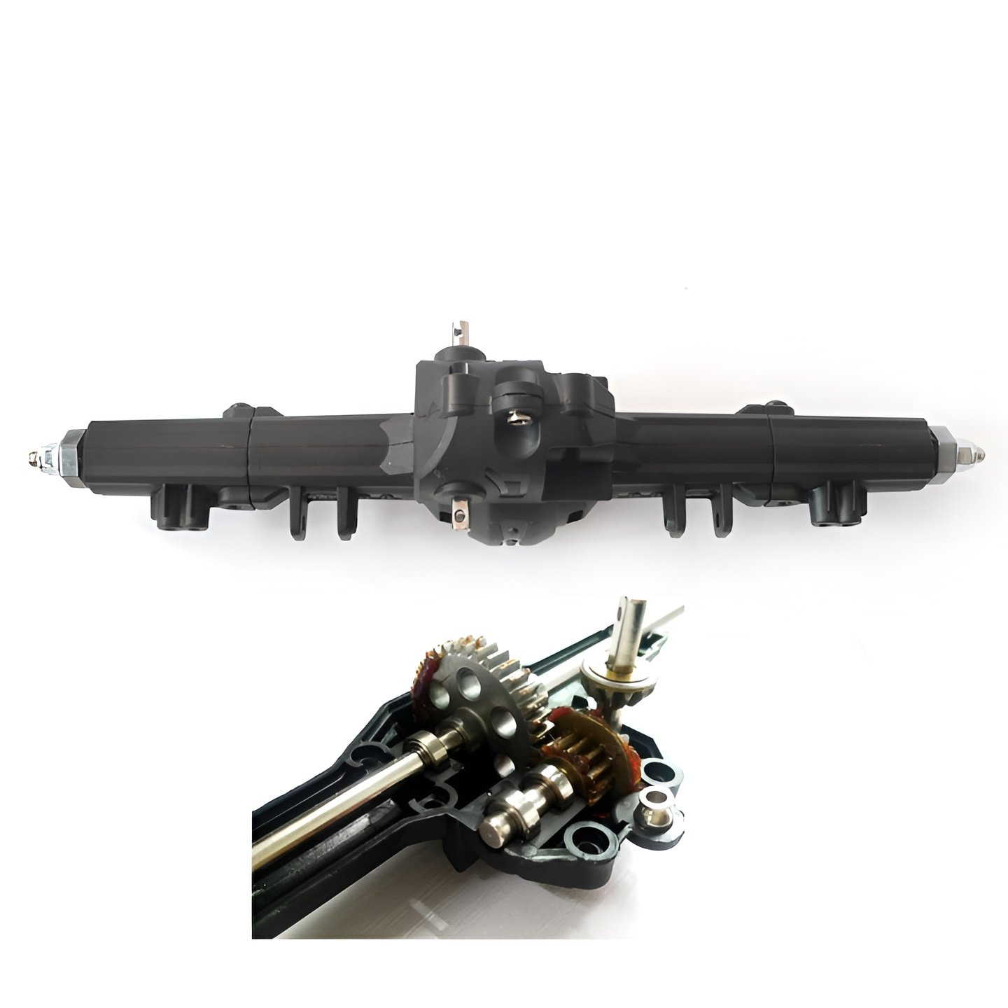 Cầu sau xe 1:10 không có vi sai dùng cho xe điều khiển từ xa HG P401 P402 P601 hoặc chế xe tải, công nông, xe địa hình, xe đầu kéo