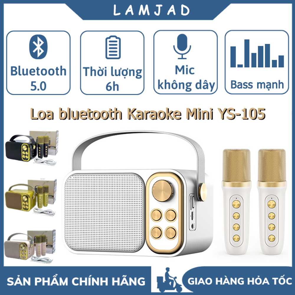 Loa bluetooth mini karaoke kèm mic JVJ YS-103 Không dây, kèm mic hát,icro Không dây, hỗ trợ hiệu ứng âm thanh, công suất loa lớn, Bass cực chuẩn, công suất 5W loa bluetooth hát karaoke, loa mini bluetooth,loa hát karaoke mini