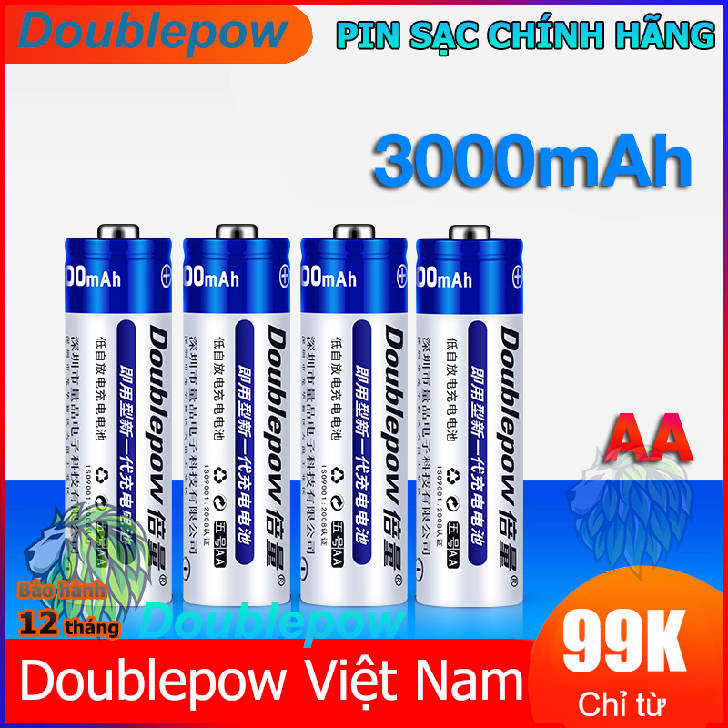  Bộ 4 Pin Sạc AA 3000mah Doublepow công suất lớn chuyên karaoke gia đình được dùng trong các thiết bị cần nhiều năng lượng như: đồ chơi chuột máy tính micro 