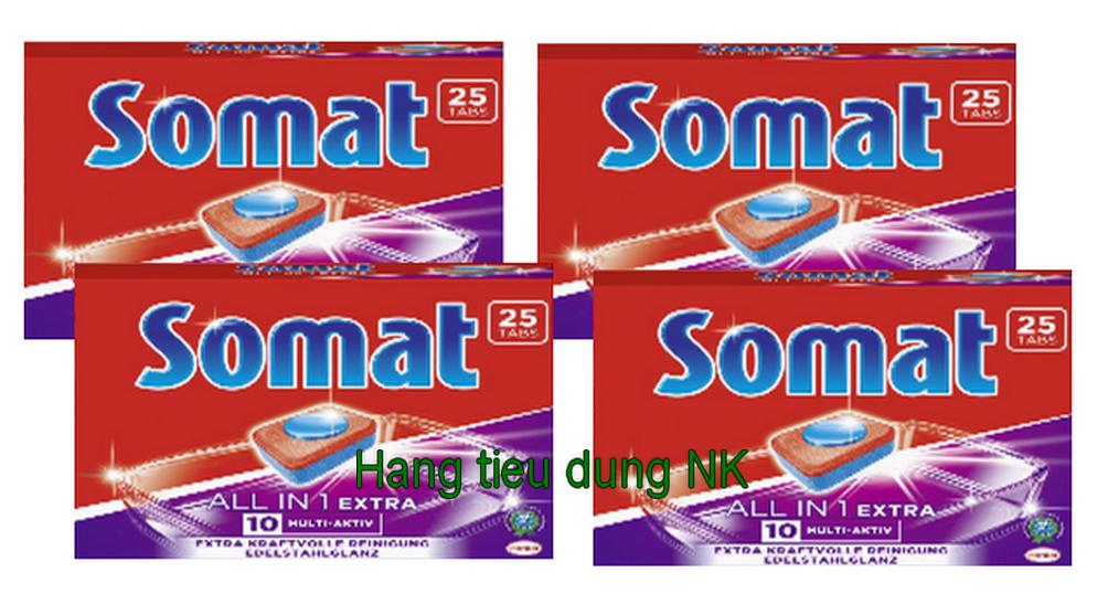 Combo 4 hộp viên rửa chén Somat all in1 Đức