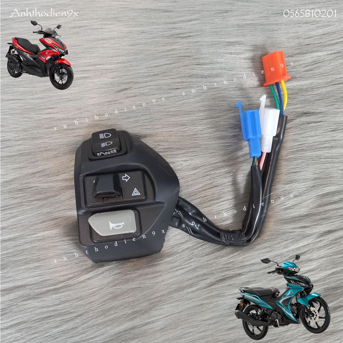 💥💥freeship💥💥 cùm nvx mod nút passing, hazard, tắt máy gắn như zin cho ex135, nvx v1, v2, taurus